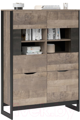 Шкаф с витриной Империал Стокгольм 2д2в низкий - фото