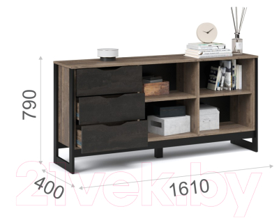 Тумба Империал Стокгольм 2д 3ящ