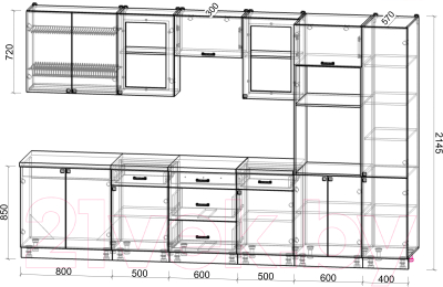 Кухонный гарнитур Интерлиния Мила Деко 3.4