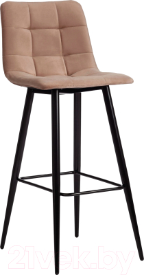 Стул барный Tetchair Chilly 50x44x104 (ткань/металл, бежевый/черный) - фото