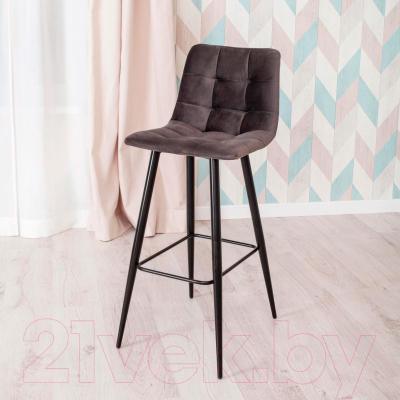 Стул барный Tetchair Chilly ткань/металл 50x44x104 (темно-серый/черный)