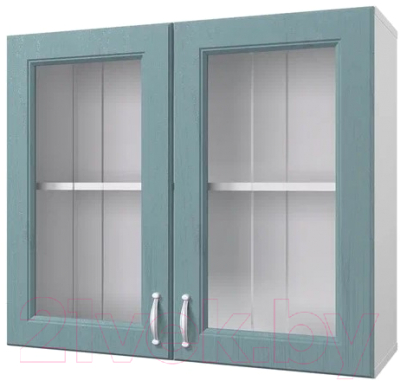 Шкаф навесной для кухни Горизонт Мебель Принцесса 80 с витриной - фото