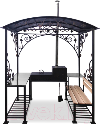 Мангал-беседка СтальСнабДизайн Шашлычный дворик с печью разборная - фото