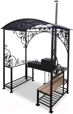 Мангал-беседка СтальСнабДизайн Шашлычный дворик с печью разборная
