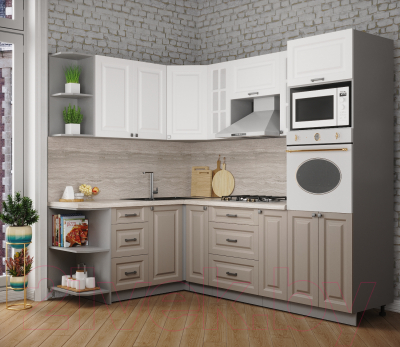 Кухонный гарнитур Интерлиния Мила Деко 1.68x2.4 левая