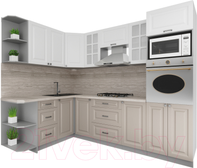 Готовая кухня Интерлиния Мила Деко 1.68x2.6 левая - фото