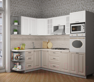 Готовая кухня Интерлиния Мила Деко 1.68x2.6 левая