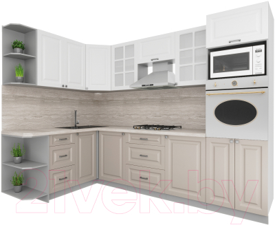 Кухонный гарнитур Интерлиния Мила Деко 1.68x2.8 левая - фото