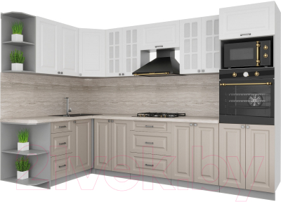 Кухонный гарнитур Интерлиния Мила Деко 1.68x3.0 левая - фото