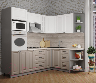 Кухонный гарнитур Интерлиния Мила Деко 1.68x2.4 правая