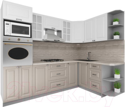 Кухонный гарнитур Интерлиния Мила Деко 1.68x2.6 правая - фото