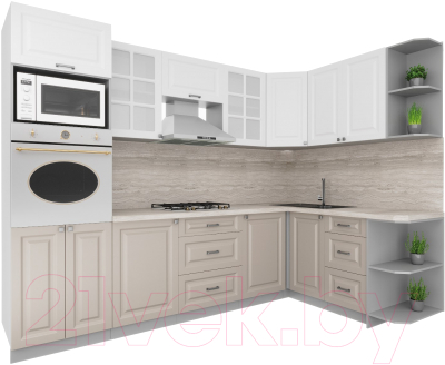 Кухонный гарнитур Интерлиния Мила Деко 1.68x2.8 правая - фото