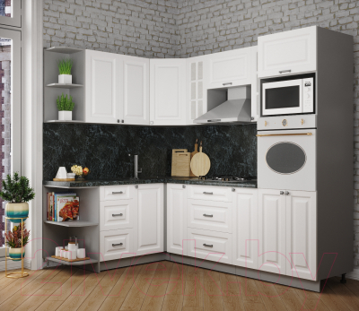 Кухонный гарнитур Интерлиния Мила Деко 1.68x2.4 левая