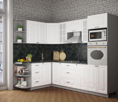 Кухонный гарнитур Интерлиния Мила Деко 1.68x2.6 левая