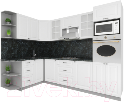 Кухонный гарнитур Интерлиния Мила Деко 1.68x2.8 левая - фото