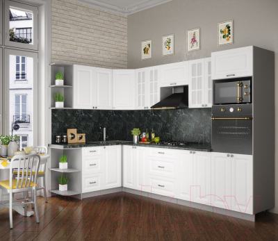 Готовая кухня Интерлиния Мила Деко 1.68x3.0 левая