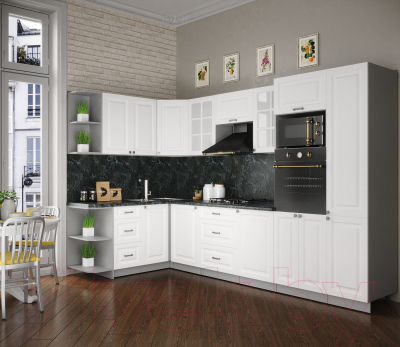 Кухонный гарнитур Интерлиния Мила Деко 1.68x3.2 левая