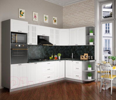 Кухонный гарнитур Интерлиния Мила Деко 1.68x3.0 правая