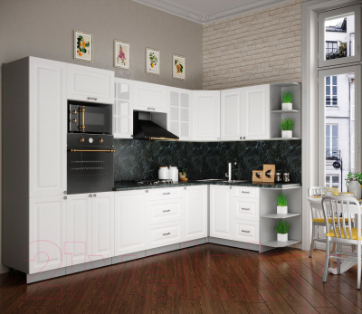 Кухонный гарнитур Интерлиния Мила Деко 1.68x3.2 правая