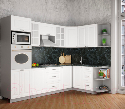 Кухонный гарнитур Интерлиния Мила Деко 1.68x2.8 правая
