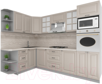 Кухонный гарнитур Интерлиния Мила Деко 1.68x2.8 левая - фото