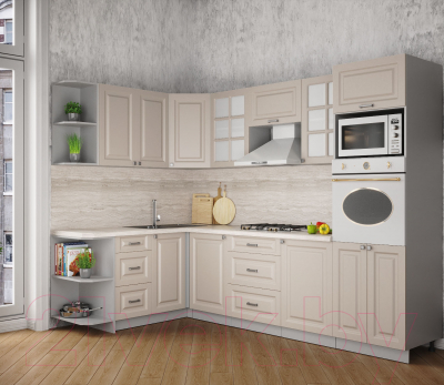 Кухонный гарнитур Интерлиния Мила Деко 1.68x2.8 левая