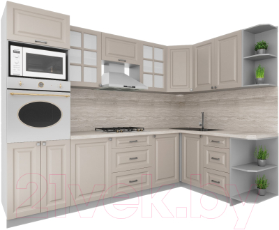 Кухонный гарнитур Интерлиния Мила Деко 1.68x2.8 правая - фото