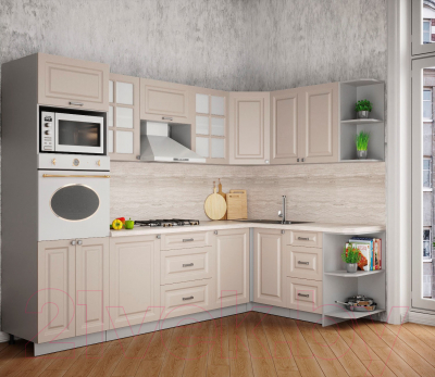 Кухонный гарнитур Интерлиния Мила Деко 1.68x2.8 правая