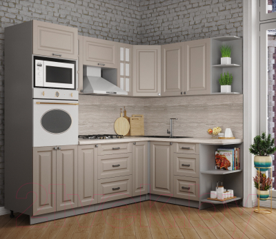 Кухонный гарнитур Интерлиния Мила Деко 1.68x2.4 правая