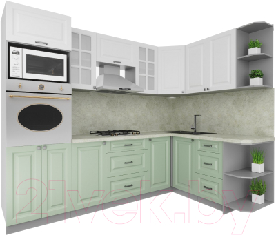 Кухонный гарнитур Интерлиния Мила Деко 1.68x2.6 правая - фото