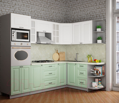 Кухонный гарнитур Интерлиния Мила Деко 1.68x2.6 правая
