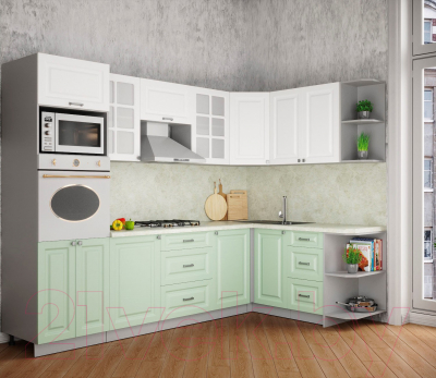 Кухонный гарнитур Интерлиния Мила Деко 1.68x2.8 правая