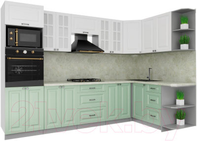 Кухонный гарнитур Интерлиния Мила Деко 1.68x3.0 правая - фото