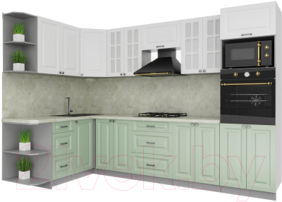 Кухонный гарнитур Интерлиния Мила Деко 1.68x3.0 левая - фото