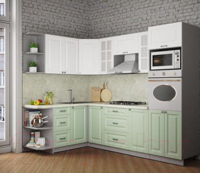 Кухонный гарнитур Интерлиния Мила Деко 1.68x2.6 левая