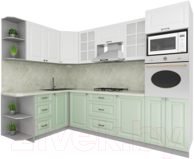 Кухонный гарнитур Интерлиния Мила Деко 1.68x2.8 левая - фото