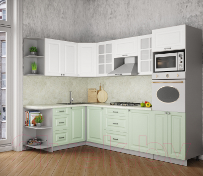 Кухонный гарнитур Интерлиния Мила Деко 1.68x2.8 левая