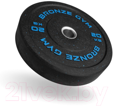 Диск для штанги Bronze Gym Бамперный / BG-BMP-20 - фото