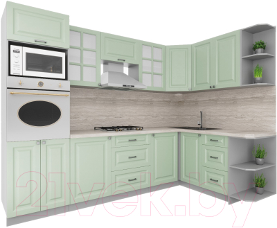 Кухонный гарнитур Интерлиния Мила Деко 1.68x2.8 правая - фото