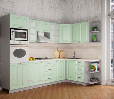Кухонный гарнитур Интерлиния Мила Деко 1.68x2.8 правая