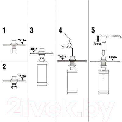 Дозатор встраиваемый в мойку Avina ZP-DS-PVD