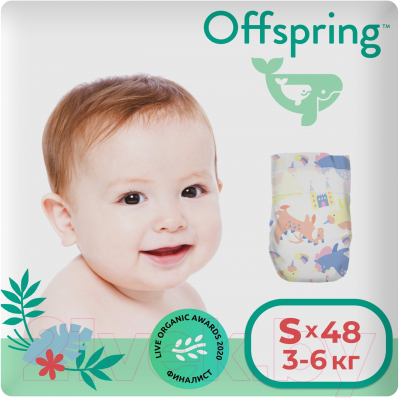 Подгузники детские Offspring S 3-6кг Единороги / OF01S48FRT - фото