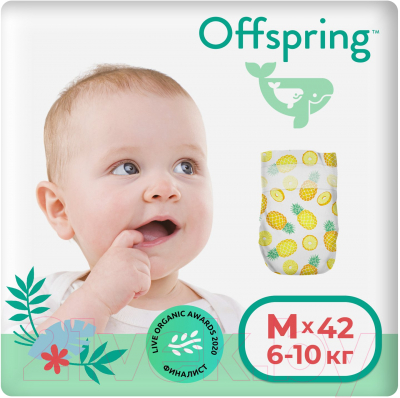 Подгузники детские Offspring M 6-10кг Ананасы / OF01M42PHP - фото