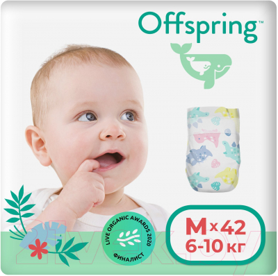 Подгузники детские Offspring M 6-10кг Динозавры / OF01M42DNL - фото