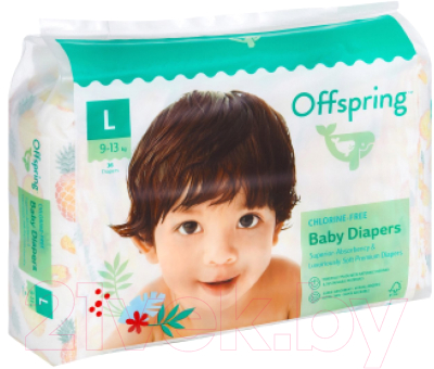 Подгузники детские Offspring L 9-13кг Ананасы / OF01L36PHP