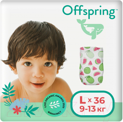 Подгузники детские Offspring L 9-13кг Арбузы / OF01L36WML - фото