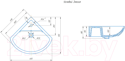 Умывальник Rosa Элегия 45