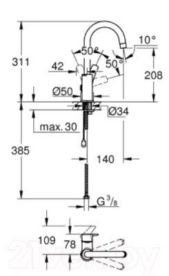 Смеситель GROHE Eurosmart 23743003