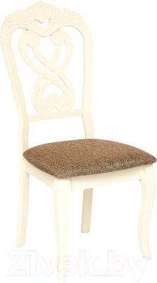 Стул Tetchair Andromeda 47x55.5x107 (дерево гевея/Ivory White/ткань коричневая) - фото