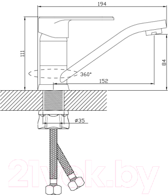 Смеситель Diadonna D91-448117SY